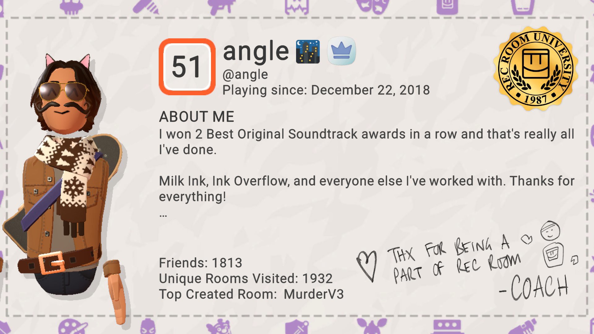 angle's Card - RR Yearbook
